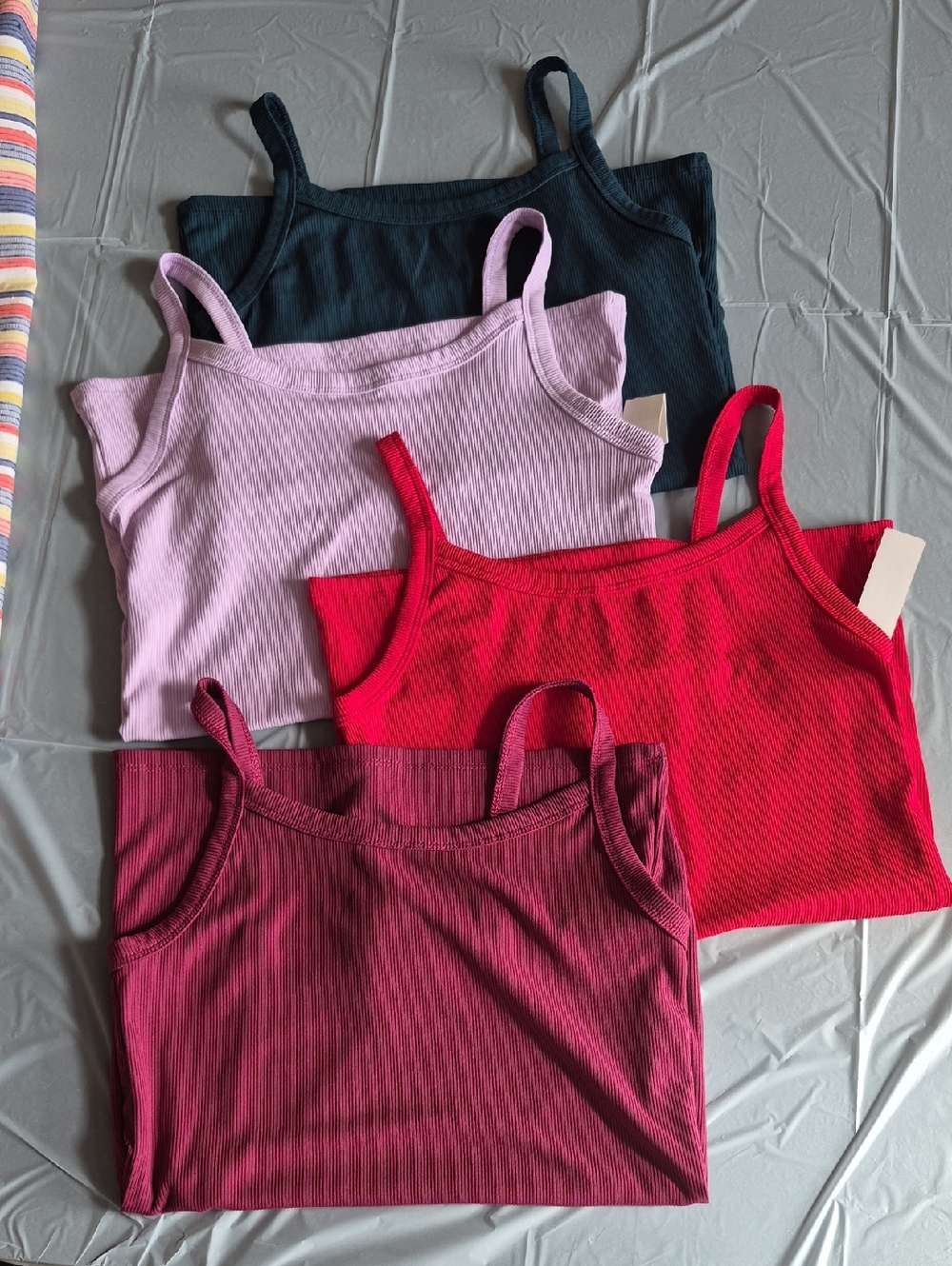 No Boundaries Ribbed Cami Tank Tops — Teal, Lilac, Red, Burgundy